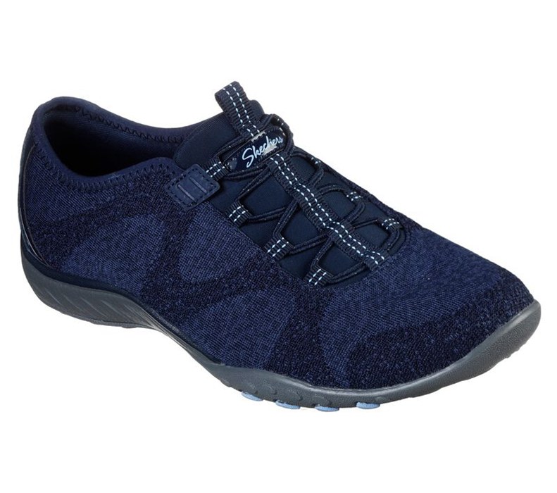 Skechers Dam Marinblå Slip On - Relaxed Fit: Breathe-Easy - Opportuknity - Sverige (UCPBM-0832)